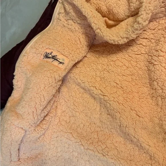 Weatherproof Maroon Puffer Jacket with Faux Fur Hood - Picture 6 of 7